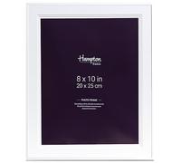 Hampton Frames MARBELLA MARB10M80W - Marco de fotos elegante blanco de 20 x 25 cm con soporte, cristal