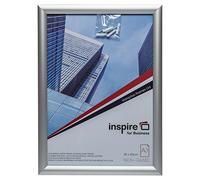 Hampton Frames Marco a presión SNAPA3S A3 30x42 cm plateado sin cristal, carga frontal, resistente a roturas, para fotos, certificados o carteles, kit de instalación