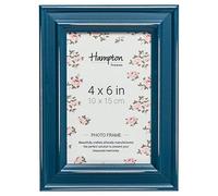 Hampton Frames | Marco de fotos | 10 x 15 cm, azul, madera | Acabado envejecido, cristal, uso vertical u horizontal | Decoración para hogar u oficina