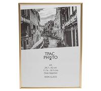 Hampton Frames | Marco de fotos A3, dorado, 29,7 x 42 cm, acrílico sin vidrio | Perfil 10 mm, plástico extruido, clips giratorios | Para pósteres y certificados