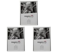 Hampton Frames | Marco de fotos | A4, aluminio satinado, plata, 29.5x21 cm | Pinzas de resorte, soporte plegable, acceso trasero sencillo | Decoración elegante y versátil (Paquete de 3)