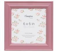 Hampton Frames marco de fotos cuadrado 15x15 cm rosa vintage, MDF lacado, cristal, perfil 30 mm, para pared o mesa, con ojales y soporte, decoración hogar u oficina