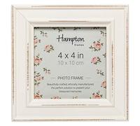Hampton Frames Marco de fotos cuadrado PALOMA | 10 x 10 cm, blanco, vidrio, tablero DM, independiente o montaje en pared, muestra fotos decoración del hogar