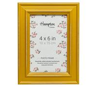 Hampton Frames, Marco de fotos Paloma 10x15 cm, amarillo, madera envejecida, cristal | Para pared o sobremesa | Realza tus recuerdos con estilo contemporáneo