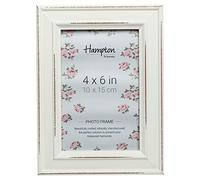 Hampton Frames, marco de fotos Paloma 10x15 cm, blanco, madera envejecida, cristal, soporte vertical u horizontal | Decoración elegante hogar oficina