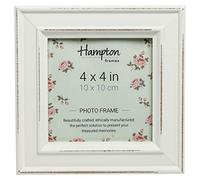 Hampton Frames | Marco de fotos Paloma, 14,5 x 14,5 x 2,5 cm, madera blanca | Estilo Shabby Chic, apto para pared o sobremesa, fácil de colocar | Para tus recuerdos
