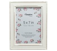 Hampton Frames, marco de fotos Paloma, madera blanca 13 x 18 cm | Diseño contemporáneo, cristal, soporte pared y sobremesa | Realza tus recuerdos en casa u oficina