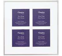 Hampton Frames MAYFAIR 4 Aperture 3x3 (7,6x7,6cm) Plata Multi Apertura Vidrio BSN4AP33S