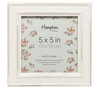 Hampton Frames PALOMA - Marco de fotos cuadrado | 13 x 13 cm, blanco, cristal | Diseño moderno, pantalla de pared o mesa, accesorios seguros | Muestra fotos con estilo