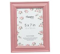 Hampton Frames PALOMA PAL301957P Marco de fotos 13x18 cm rosa, madera MDF blanca, para mesa o pared, orientación vertical u horizontal, cristal, clips giratorios