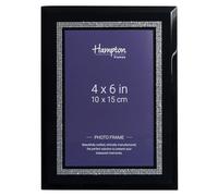 Hampton Frames RITZY RIT46BLK - Marco de fotos 10 x 15 cm, negro brillante, vidrio pulido, perfil 25 mm, apto para mesa u orientación vertical y horizontal