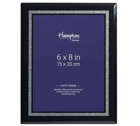 Hampton Frames RITZY RIT68BLK - Marco de fotos de cristal negro 15x20 cm, perfil 25 mm, apto para mesa o pared, orientación horizontal o vertical