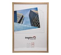 Hampton Frames SORBONNE marco A2 42x59 cm marrón efecto madera para fotos, póster o certificado, frontal plexiglás, colgable horizontal o vertical, MDF roble