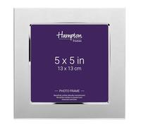 Hampton Frames WINDSOR WIN06055S - Marco de fotos cuadrado de 13 x 13 cm, color plateado grabable con apertura de cristal