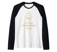 Hamsa Hand Evil Eye Protección Símbolo Equilibrio Espiritual Camiseta Manga Raglan