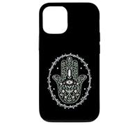Hamsa Hand Floral Protección Ocular Simbólica Conciencia Mano Carcasa para iPhone 12/12 Pro