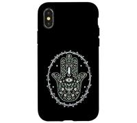 Hamsa Hand Floral Protección Ocular Simbólica Conciencia Mano Carcasa para iPhone X/XS