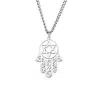 Hamsa mano de Fátima Hexagrama collar estrella de David mal de ojo colgante judío femenino protección amuleto símbolo joyería mujeres hombres