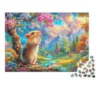 Hamster bajo un árbol floreciente Puzzle De 1000 Piezas Lindo Cerdo de Guinea Noches De Juegos, Adultos Y Niños 52x38cm/1000pcs