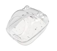 Hamster Bath Container - Clear Hamster Bathtub, Small Animal Body Cleaning Habitat, Portable Pet Bathing Station Set | Gerbils Chinchilla Small Rodents Pet Care Home Cage Accessories Supplies