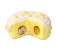 Hamster Bed Cave - Warm Chinchilla Hammock Cage Accessory for Small Pets | Soft Cozys Habitat House, Hanging Hammock Bed, Ideal for Rabbits Bunnies Guinea Pigs Ferrets, Yellow Crystal Velvet Polyester
