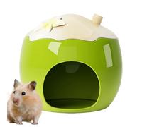 Hamster Bed, Ceramic Hamster House, Spacious Yet Compact, Breathable Animal Habitat for Gerbils, Squirrels, Lemmings, Hedgehogs, Dwarf Hamsters, Cage Decor, Indoor, Living Room