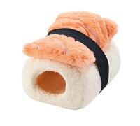 Hamster Bed - Cute Sushi Shape Pet Nest Cave, Soft Bed Small Pet House For Climbing | Sleeping Dwarf Sugar Glider Hedgehog Squirrel Cute Sushi Shape Warm Home Hamster Winter Beds 17x15x13cm