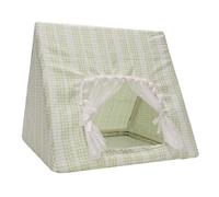 Hamster Bed, Soft Bunny Triangle Hideaway, Cozy Small Animal Bed, Display Tent Cage Accessories, Washable Bunny Beds, Green White Hamster Bed, Small Animal Hideaway for Small Animal Hideaway