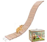 Hamster Bridge - Wooden Bendable Small Animal Fence, Adjustable Climbing Ladder, Durable Pet Bridge, Interactive Play Accessory, Safe Chew Toy | For Mouse Chinchilla Reptile Sugar Glider Gerbil Chipmu