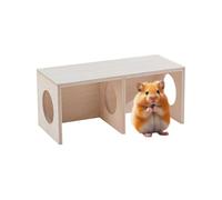 Hamster Cage, 2-Chamber Hide Hamster Hide Habitat, Wooden Hamsters House, Hamsters Maze Habitat, Multi-Room, Landscape Ornament, Habitats for Small Pets