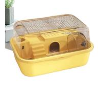 Hamster Cage, 35x25cm Small Gerbil Habitat, Anti-Escape Design, Removable & Easy To Clean, Ventilated Pet House with Accessories (Transparent), Safe & Comfortable For Small Animals