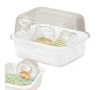 Hamster Cage Habitat, Transparent Small Animal Enclosure, Interactive Pet Cabinet Shelter, Ventilated Home for Dwarf Hamsters, Mice, Chinchillas, Sleep, Play, Care, 9.84x7.48x7.48 Inches