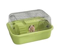 Hamster Cage, Hamster Habitat Cage with 2 Tiers, Silent Running Wheel Attached, PP Material, Small Animal Habitats for Chinchilla, Bunny, Gerbil, Squirrel, Resting and Playing, 35x25x18.5cm