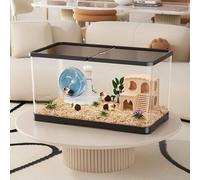 Hamster Cage, Hamster House with Full Transparent Viewing,Excellent Ventilation,Suitable For Gerbil, Mice, Other Small Animals,15.3 * 8.5 * 8.3in