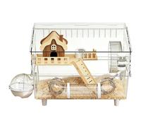 Hamster Cage Metal - Small Animal Habitats Large Stackable | 2 Tiers Hamster Cage, Acrylic Pet Habitat, Ĥamster Enclosure, For Indoor Home Observation Pet Shop Play Yard Outdoor