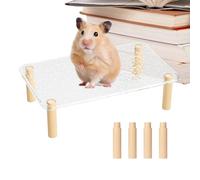 Hamster Cage Shelf, Pet Accessories, Feeder Adjustable Height, Ramp Ladder Shelf Sturdy Material, Cage Climbing and Feeding Use, 11.81x7.28x3.15 Inches
