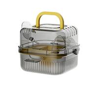 Hamster Carrier Box, 20x20x18cm Portable Cage with Running Wheel and Water Bottles PP Material, Small Animal Travel Carrier for Hamsters, Mice, Gerbils, Pets