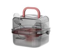 Hamster Carrier Box, 20x20x18cm Portable Cage with Running Wheel and Water Bottles PP Material, Small Animal Travel Carrier for Hamsters, Mice, Gerbils, Pets