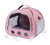 Hamster Carrier, Portable Animal Bag, Multifunctional Guinea Pig Carrier, Transparent Window Design, Easy to Clean, Medium Size 8.66x7.48x7.09 Inches for Travel and Vet Visits