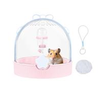 Hamster Carrier - Portable Small Pet Travel Cage for Outdoor Trips, Walking with Ventilation Function, Travel Crate for Bird Bunny Ferret Chinchilla, Hedgehog Mice, 7.17x7.09x7.09 Inch