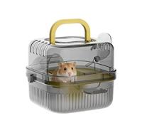 Hamster Carrier, Running Wheel Portable Box, Hamster Carrier with Water Bottles, Small Pet Travel Cage, Safe Design, Suitable For Guinea Bunny Mice Dwarf Chinchillas Outdoor Camping Hiking Road Trip