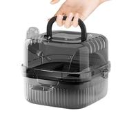 Hamster Carrier, Running Wheel Portable Box, Hamster Carrier with Water Bottles, Small Pet Travel Cage, Safe Design, Suitable For Guinea Bunny Mice Dwarf Chinchillas Outdoor Camping Hiking Road Trip