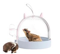 Hamster Carrier, Small Animal Carry Container, 18.2x15.8cm Adorable Side Revolving Door, Portable Hamster Travel Cage, Ventilated Pet Carrier for Gerbil, Hedgehog, Mice