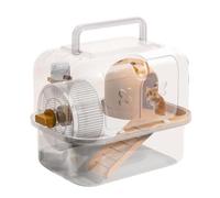 Hamster Carrier, Transparent Pet Case, Outdoor Travel Cage, Clear Abs Material, Lightweight & Portable, Ideal for Hamsters, Chinchillas, Gerbils, 9.45x7.09x7.87 Inches