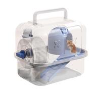 Hamster Carrier, Transparent Pet Case, Outdoor Travel Cage, Clear Abs Material, Lightweight & Portable, Ideal for Hamsters, Chinchillas, Gerbils, 9.45x7.09x7.87 Inches