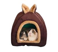 Hamster Cave, Small Pet House, Removable Pet Bed, Non-Slip Pet House, Winter Pet, Cozy Habitat for Hamsters, Ferret, S 8 x 18 x 18 cm, L 25 x 25 x 25 cm, Dark, Brown