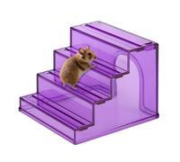 Hamster Climbing Toy, Small Animal Cage Ladder, 3.86x3.78x2.95 Inches, Anti-Slip Ramp Design, Chew-Safe Wood Construction, Nesting House for Exercise Playtime Stimulation