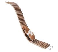 Hamster Climbing Toys - Wooden Bendable Small Animal Fence Bridge | Ladder Play Set Durable Natural Wood Exercise Training Toy for Hamster, Chipmunk, Gerbil, Mouse or Reptile