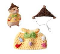 Hamster Clothes, Animal Knitted Dress With Hat, Animal Knitted Clothes For Guinea Pig, Hamster, Ferret, Bunny, Chinchilla, And Hedgehog, Cute Soft Warm Small Pet Outfit For Photos, Disfraz, And Daily