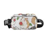 Hamster comer comida linda moda Cruz Cuerpo bolsa cinturón paquete para mujeres hombres mini con correa ajustable para entrenamiento Correr senderismo para la cintura de hombre, hámster come comida